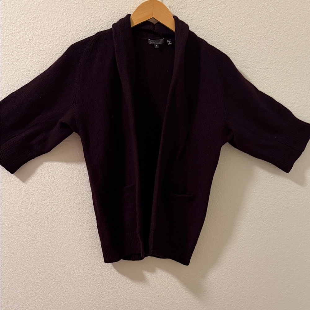 Vince Rich Burgundy Knit Cardigan